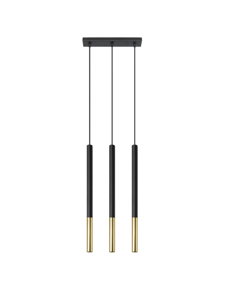 Sollux Lampa wisząca MOZAICA 3L czarny/złoto SL.0892