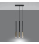 Sollux Lampa wisząca MOZAICA 3L czarny/złoto SL.0892