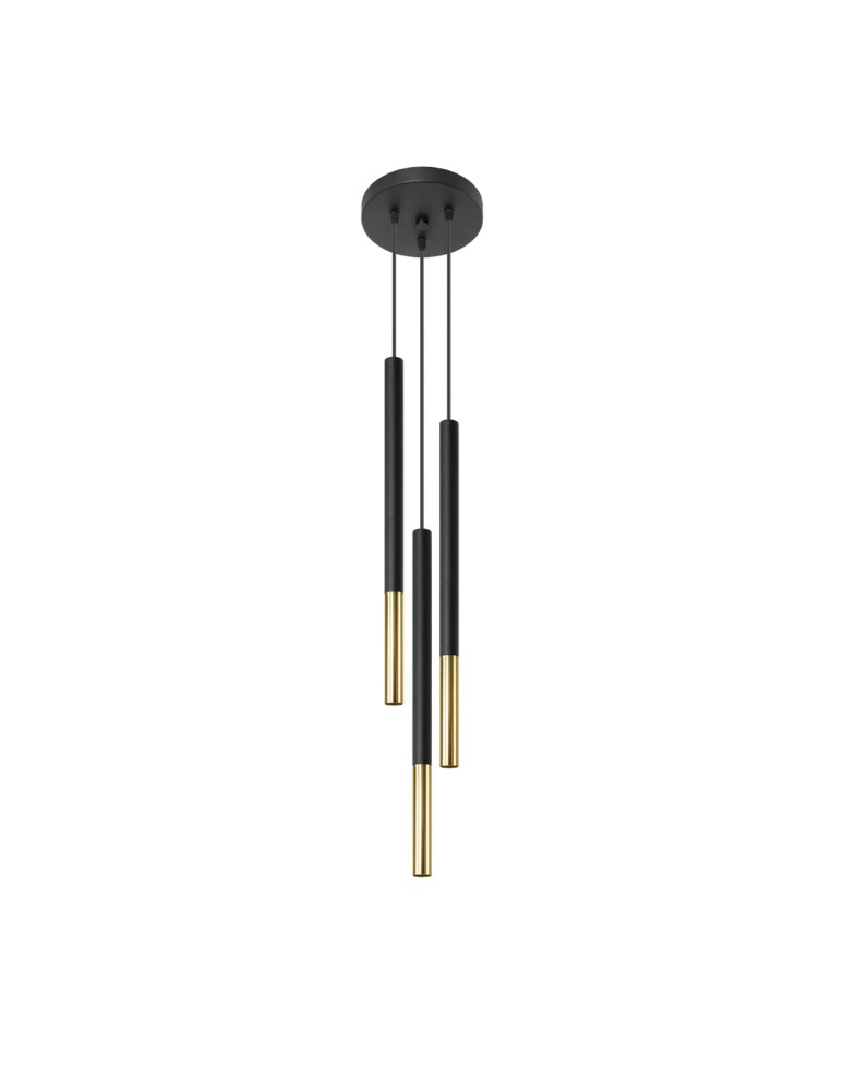 Pendant lamps - Sollux MOZAICA 3P black/gold pendant lamp SL.0893 - product kolory-swiatla.pl 1
