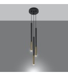 Pendant lamps - Sollux MOZAICA 3P black/gold pendant lamp SL.0893 - product 3