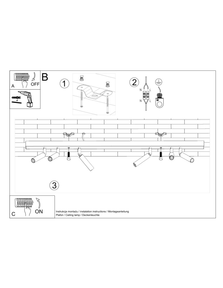 Ceiling lamps - Sollux Plafond EYETECH 6 black SL.0901 - product kolory-swiatla.pl 5