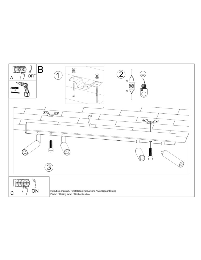 Ceiling lamps - Sollux Plafond EYETECH 4 white SL.0905 - product kolory-swiatla.pl 5