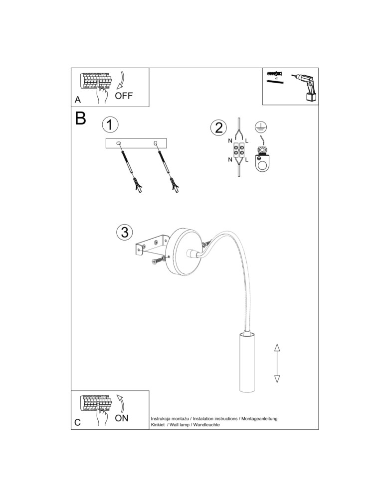 Wall lamps - Sollux Wall lamp AXIL black SL.0910 - product kolory-swiatla.pl 5