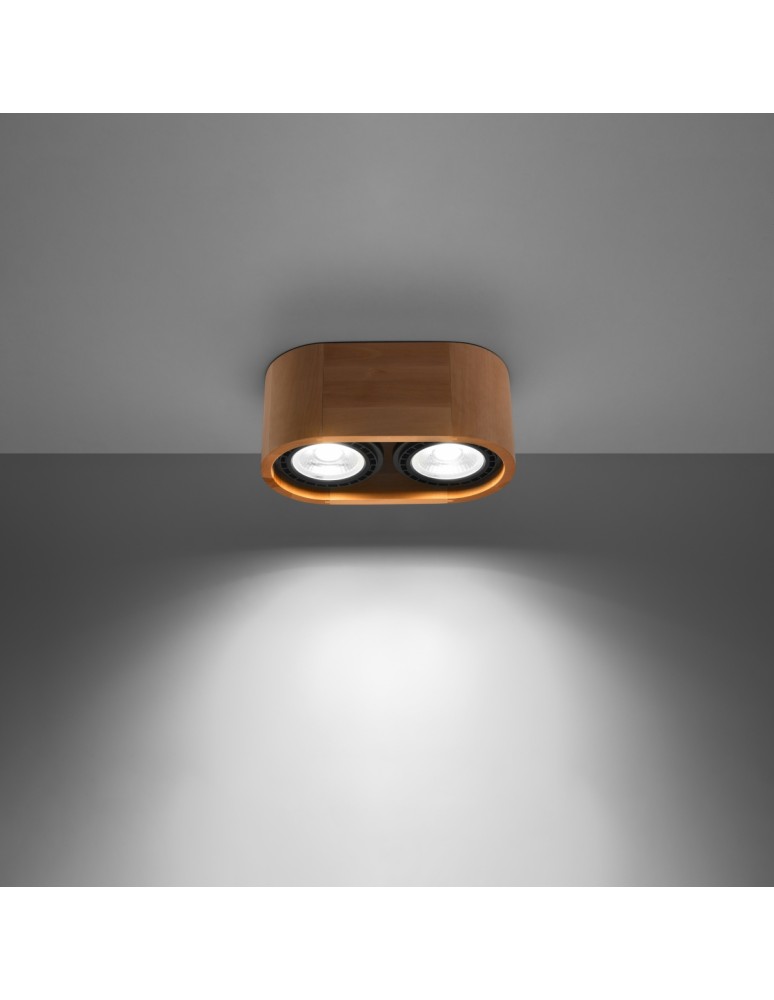 Ceiling lamps - Sollux Plafond BASIC 2 natural wood SL.0914 - product kolory-swiatla.pl 3