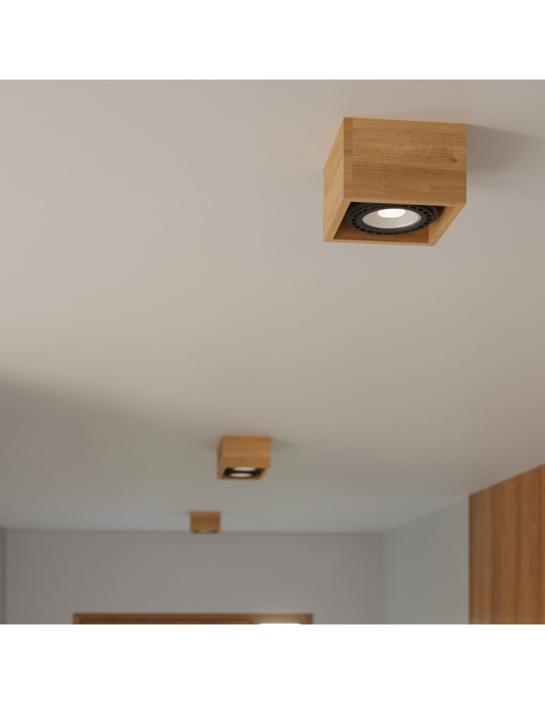 Sollux Plafon QUATRO 1 naturalne drewno SL.0915