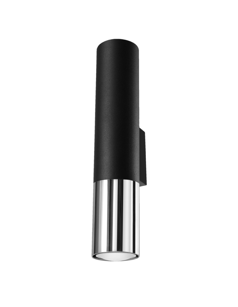 Wall lamps - Sollux Wall lamp LOOPEZ black/chrome SL.0938 - product kolory-swiatla.pl 1