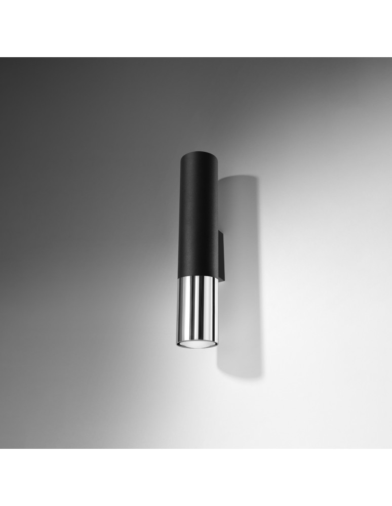 Wall lamps - Sollux Wall lamp LOOPEZ black/chrome SL.0938 - product kolory-swiatla.pl 2