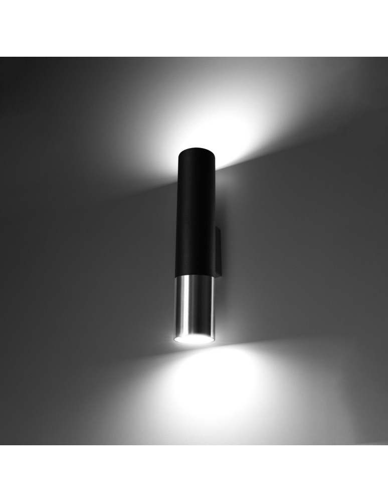 Wall lamps - Sollux Wall lamp LOOPEZ black/chrome SL.0938 - product kolory-swiatla.pl 3