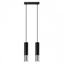 Sollux Lampa wisząca LOOPEZ 2 czarny/chrom SL.0941