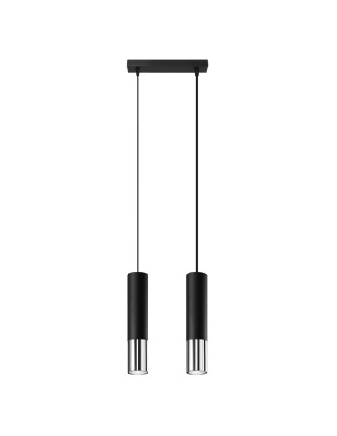 Sollux LOOPEZ 2 pendant lamp black/chrome SL.0941