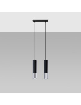 Sollux Lampa wisząca LOOPEZ 2 czarny/chrom SL.0941 - produkt 2