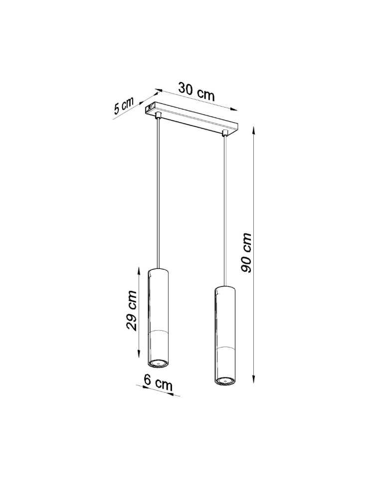 Pendant lamps - Sollux LOOPEZ 2 pendant lamp black/chrome SL.0941 - product kolory-swiatla.pl 4