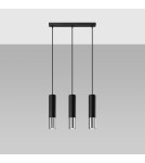 Sollux Lampa wisząca LOOPEZ 3L czarny/chrom SL.0942