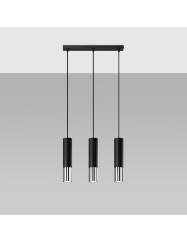 Sollux LOOPEZ 3L black/chrome pendant lamp SL.0942 - product 2