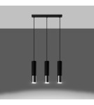 Sollux Lampa wisząca LOOPEZ 3L czarny/chrom SL.0942
