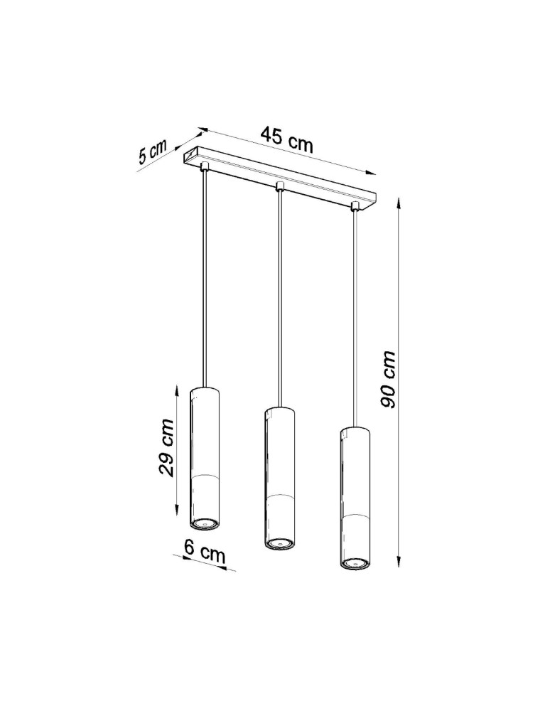Pendant lamps - Sollux LOOPEZ 3L black/chrome pendant lamp SL.0942 - product kolory-swiatla.pl 4