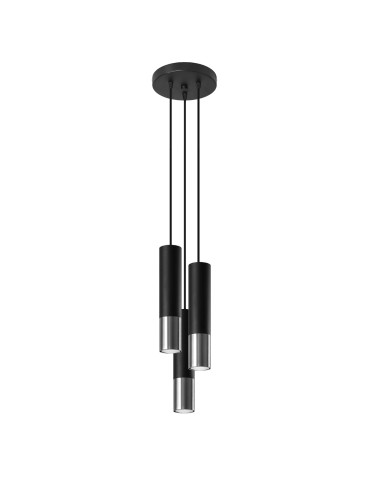 Sollux LOOPEZ 3P black/chrome pendant lamp SL.0943