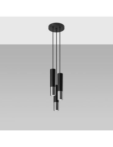 Sollux LOOPEZ 3P black/chrome pendant lamp SL.0943 - product 2