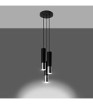 Sollux Lampa wisząca LOOPEZ 3P czarny/chrom SL.0943