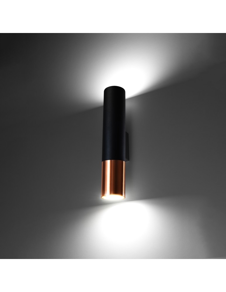 Wall lamps - Sollux Wall lamp LOOPEZ black/copper SL.0944 - product kolory-swiatla.pl 3
