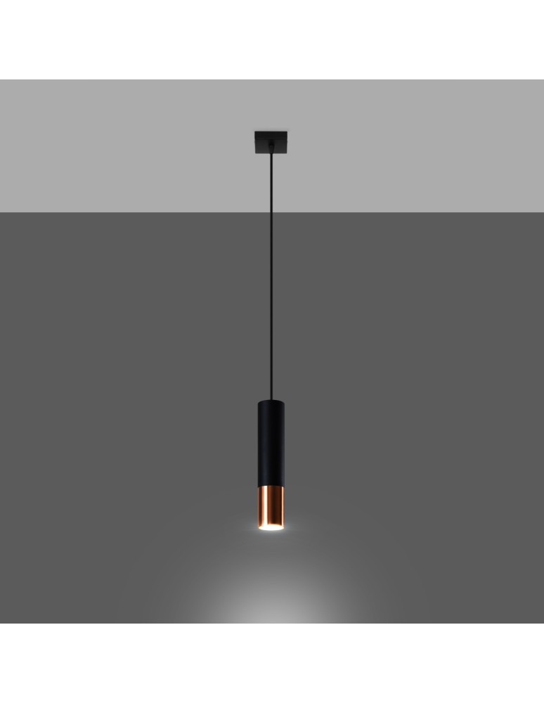 Pendant lamps - Sollux LOOPEZ 1 black/copper pendant lamp SL.0946 - product kolory-swiatla.pl 3