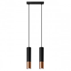Sollux Lampa wisząca LOOPEZ 2 czarny/miedź SL.0947