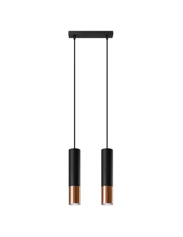 Sollux LOOPEZ 2 black/copper pendant lamp SL.0947