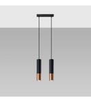 Pendant lamps - Sollux LOOPEZ 2 black/copper pendant lamp SL.0947 - product 2