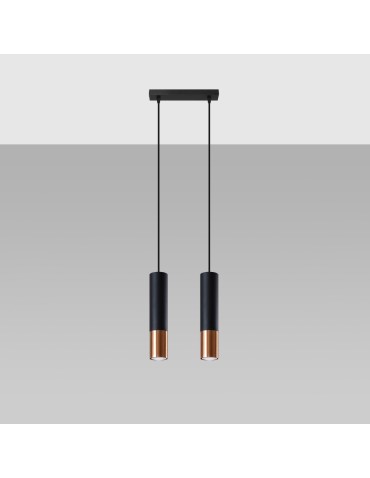 Sollux LOOPEZ 2 black/copper pendant lamp SL.0947 - product 2