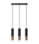 Sollux Lampa wisząca LOOPEZ 3L czarny/miedź SL.0948