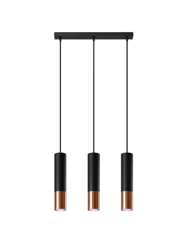 Sollux Lampa wisząca LOOPEZ 3L czarny/miedź SL.0948