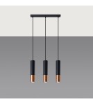 Sollux Lampa wisząca LOOPEZ 3L czarny/miedź SL.0948