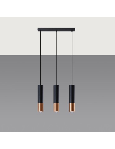 Sollux Lampa wisząca LOOPEZ 3L czarny/miedź SL.0948 - produkt 2