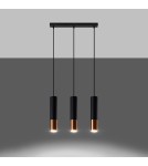 Sollux Lampa wisząca LOOPEZ 3L czarny/miedź SL.0948