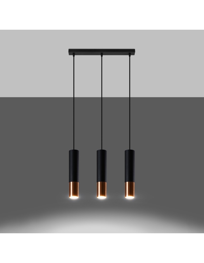 Pendant lamps - Sollux LOOPEZ 3L black/copper pendant lamp SL.0948 - product kolory-swiatla.pl 3