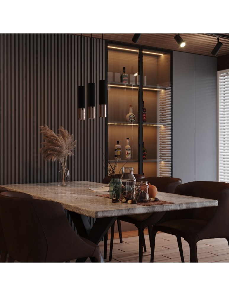 Pendant lamps - Sollux LOOPEZ 3L black/copper pendant lamp SL.0948 - product kolory-swiatla.pl 6