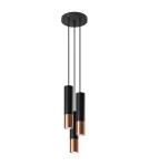 Pendant lamps - Sollux LOOPEZ 3P black/copper pendant lamp SL.0949 - product 1