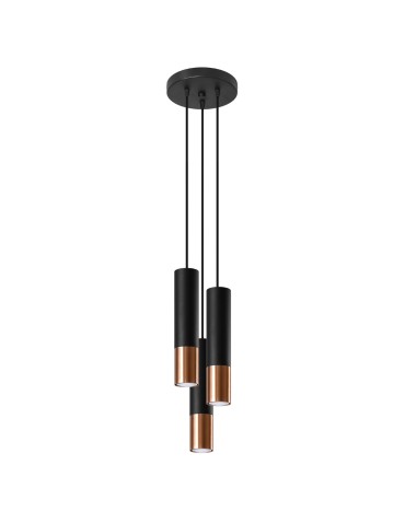 Sollux LOOPEZ 3P black/copper pendant lamp SL.0949