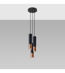 Pendant lamps - Sollux LOOPEZ 3P black/copper pendant lamp SL.0949 - product 2