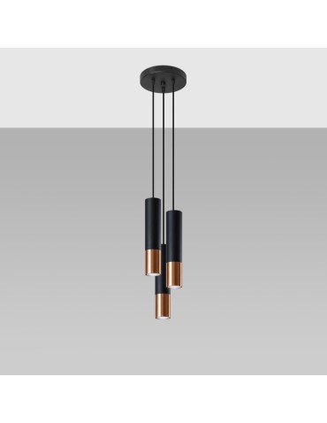 Sollux LOOPEZ 3P black/copper pendant lamp SL.0949 - product 2