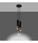 Pendant lamps - Sollux LOOPEZ 3P black/copper pendant lamp SL.0949 - product 3