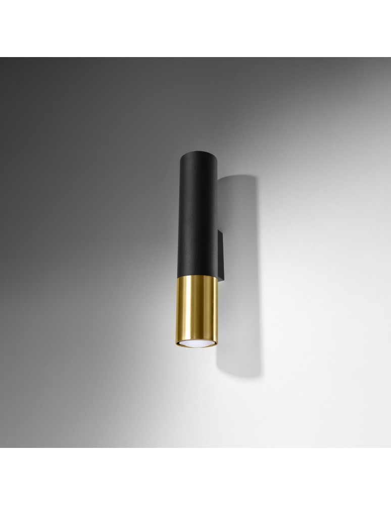 Wall lamps - Sollux Wall lamp LOOPEZ black/gold SL.0950 - product kolory-swiatla.pl 2