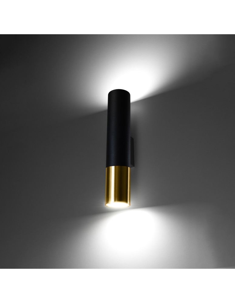 Wall lamps - Sollux Wall lamp LOOPEZ black/gold SL.0950 - product kolory-swiatla.pl 3
