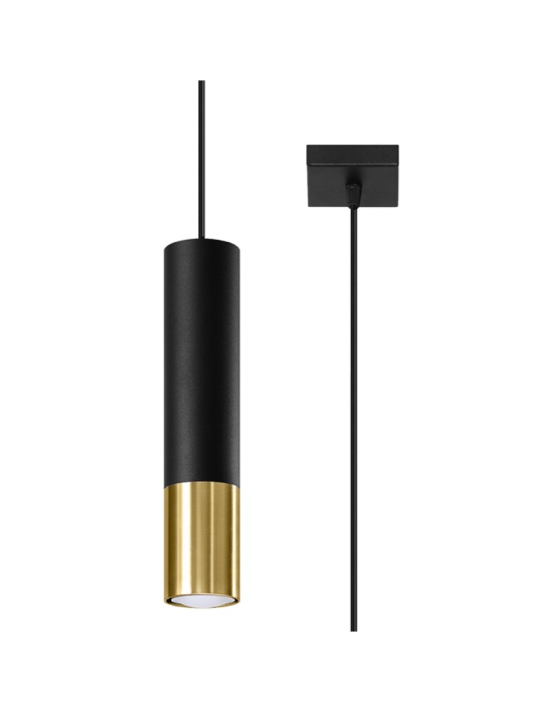 Pendant lamps - Sollux LOOPEZ 1 black/gold pendant lamp SL.0952 - product kolory-swiatla.pl 1