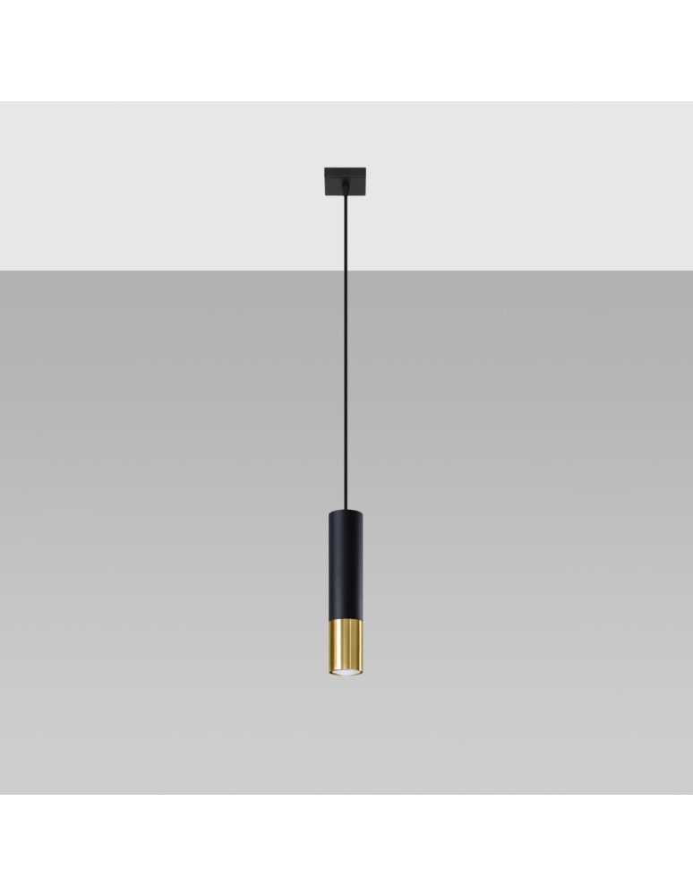 Pendant lamps - Sollux LOOPEZ 1 black/gold pendant lamp SL.0952 - product kolory-swiatla.pl 2