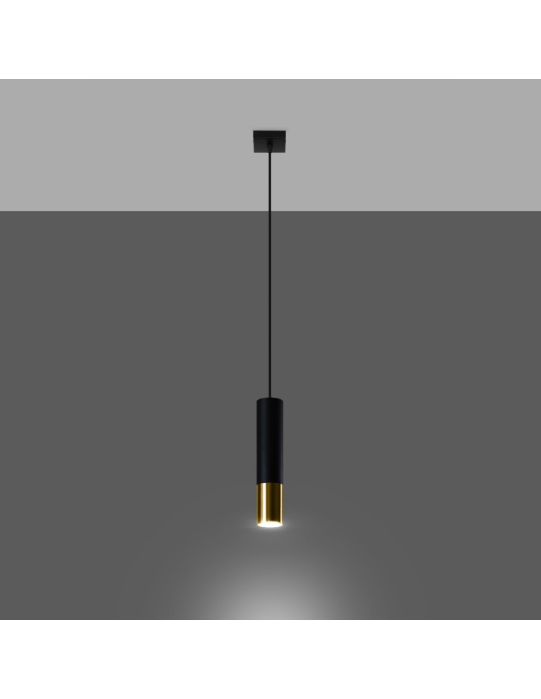 Pendant lamps - Sollux LOOPEZ 1 black/gold pendant lamp SL.0952 - product kolory-swiatla.pl 3