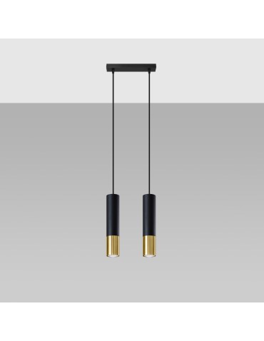 Sollux LOOPEZ 2 black/gold pendant lamp SL.0953 - product 2