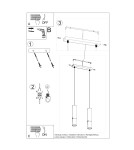 Pendant lamps - Sollux LOOPEZ 2 black/gold pendant lamp SL.0953 - product 5