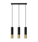 Sollux Lampa wisząca LOOPEZ 3L czarny/złoty SL.0954