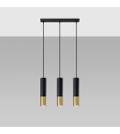 Sollux Lampa wisząca LOOPEZ 3L czarny/złoty SL.0954